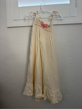 Wild Wawa Cream Maxi Sundress with Pink Rose Accents